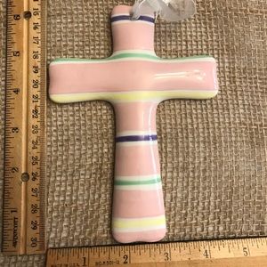M. Bagwell Ceramic Cross - Pink